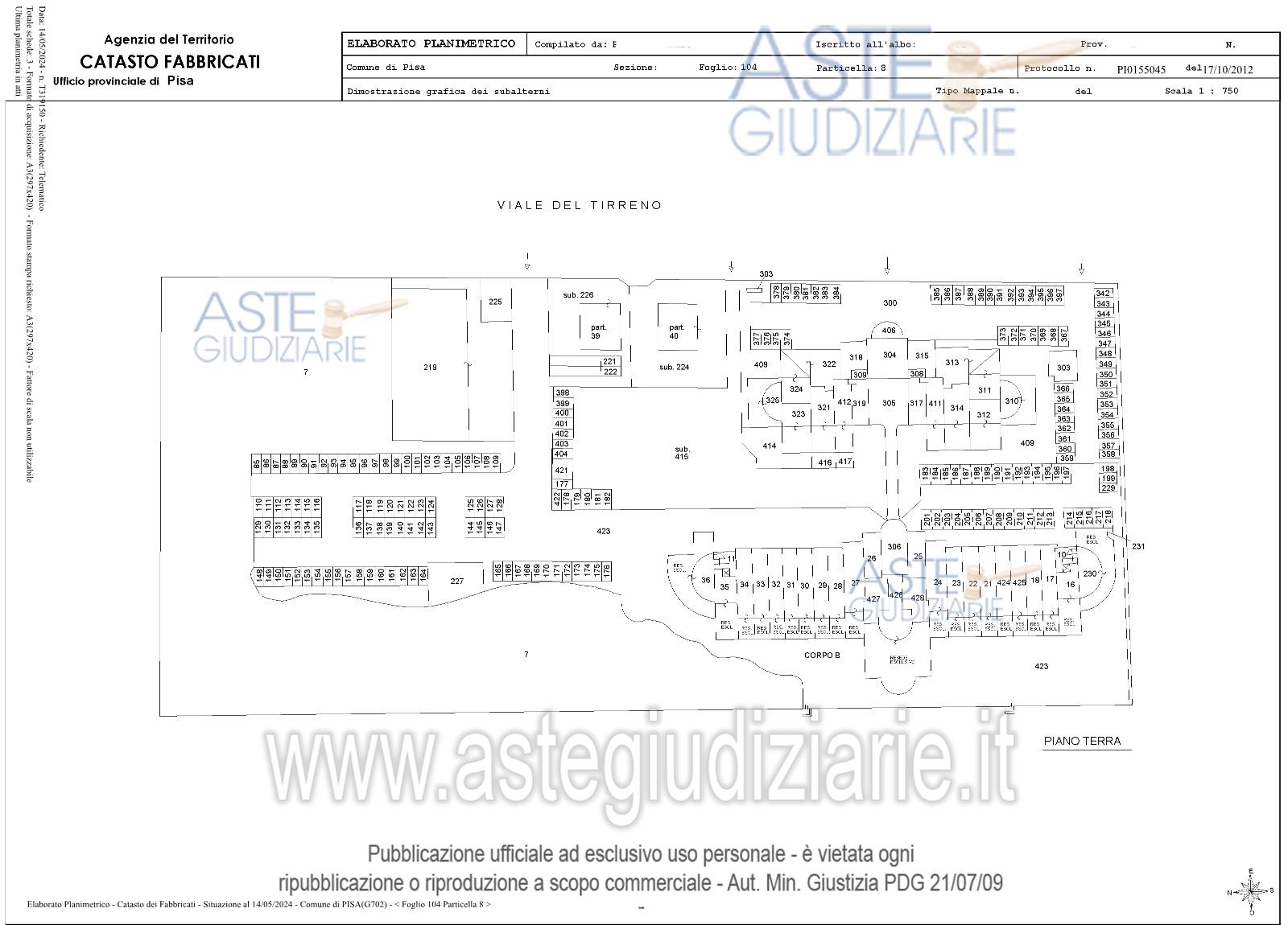 Planimetria del bene