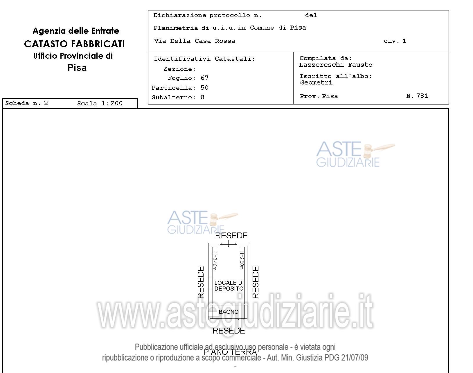 Planimetria del bene