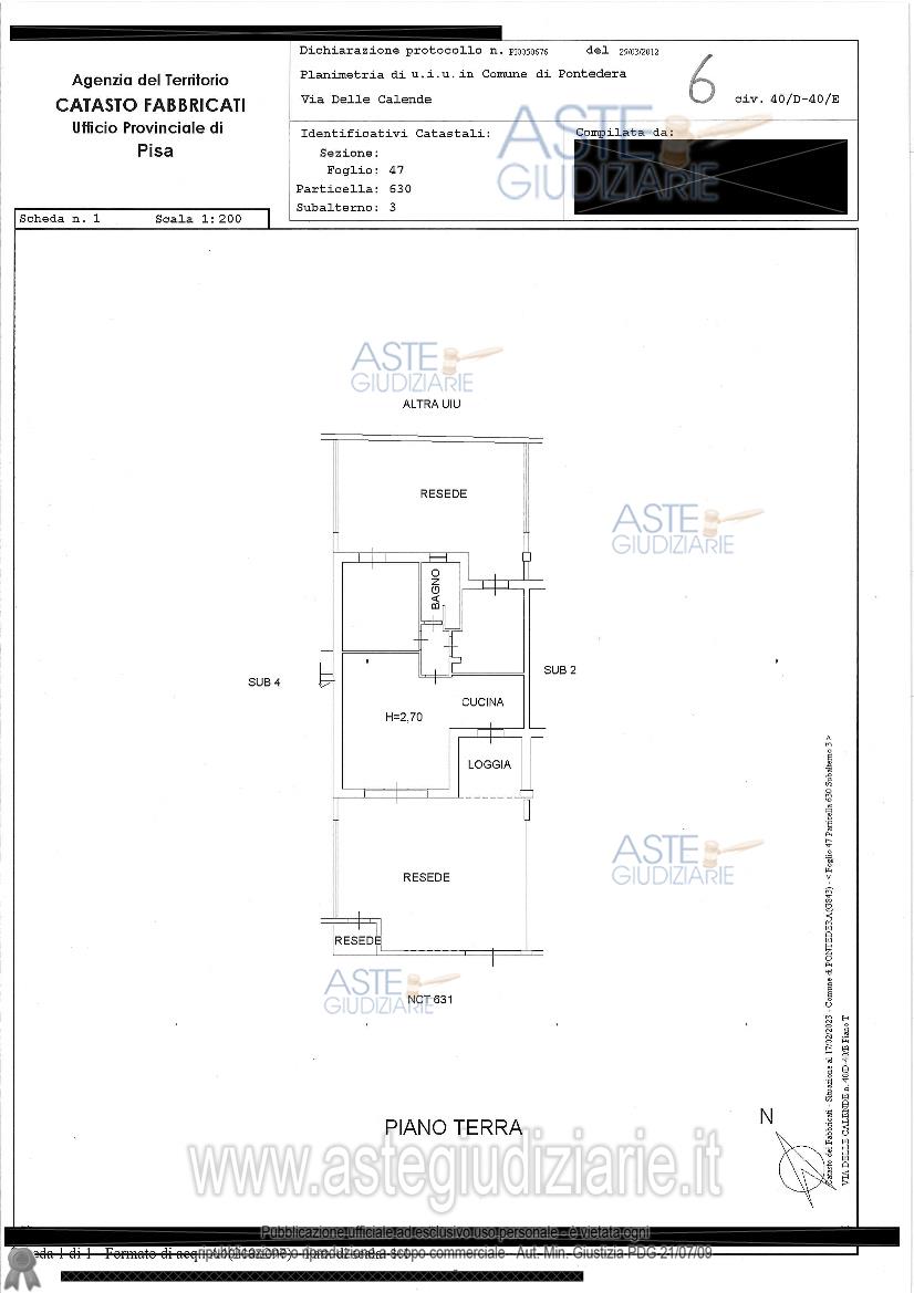 Planimetria del bene