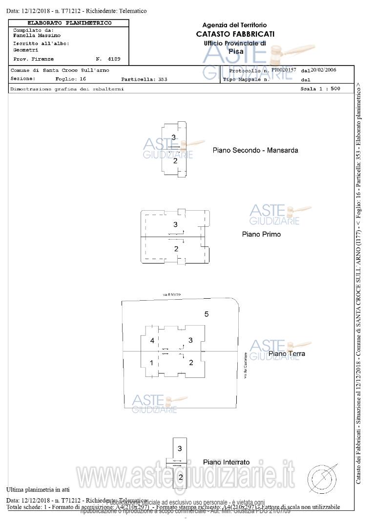 Planimetria del bene