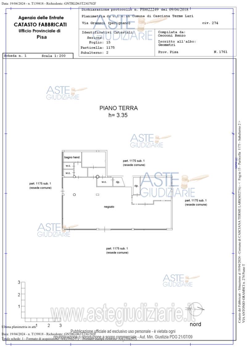 Planimetria del bene
