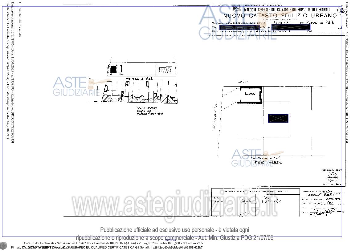 Planimetria del bene