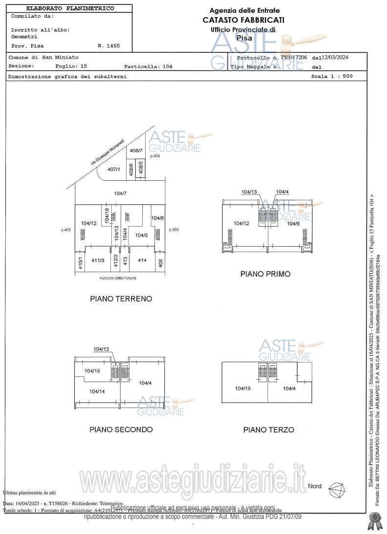 Planimetria del bene