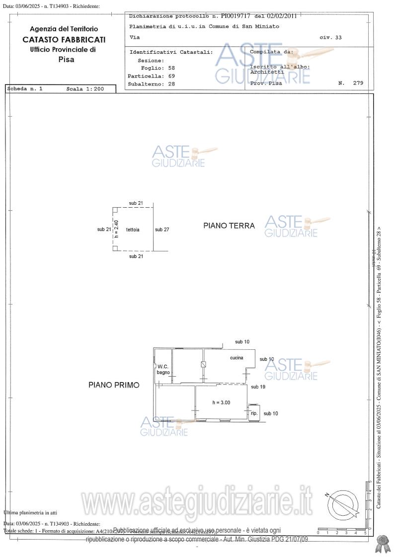 Planimetria del bene