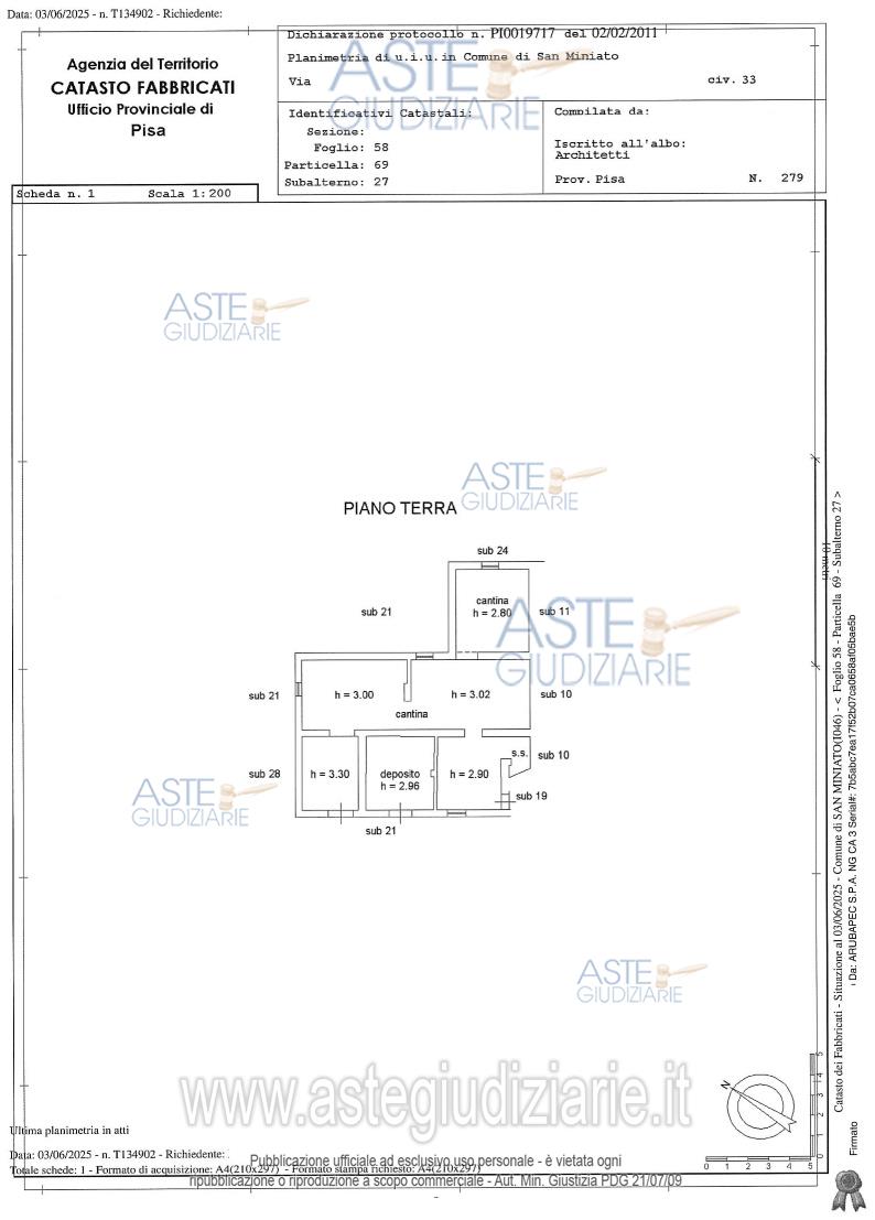 Planimetria del bene