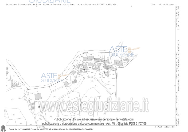 Planimetria del bene
