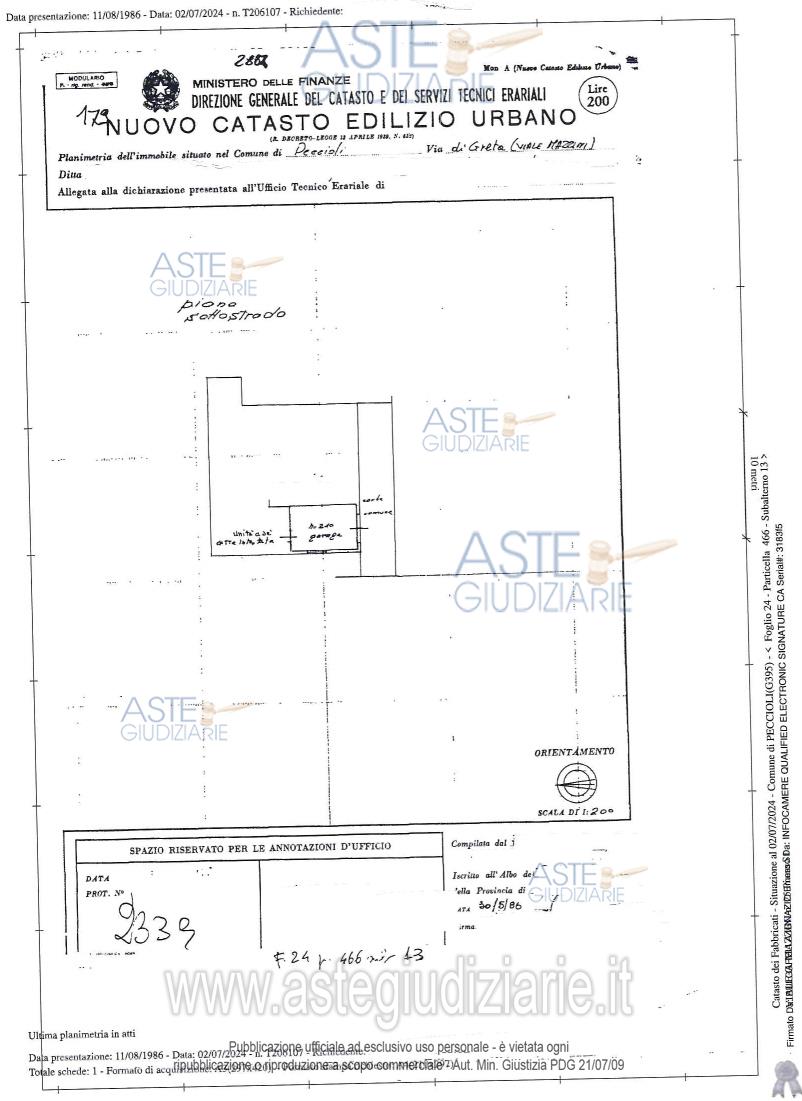 Planimetria del bene