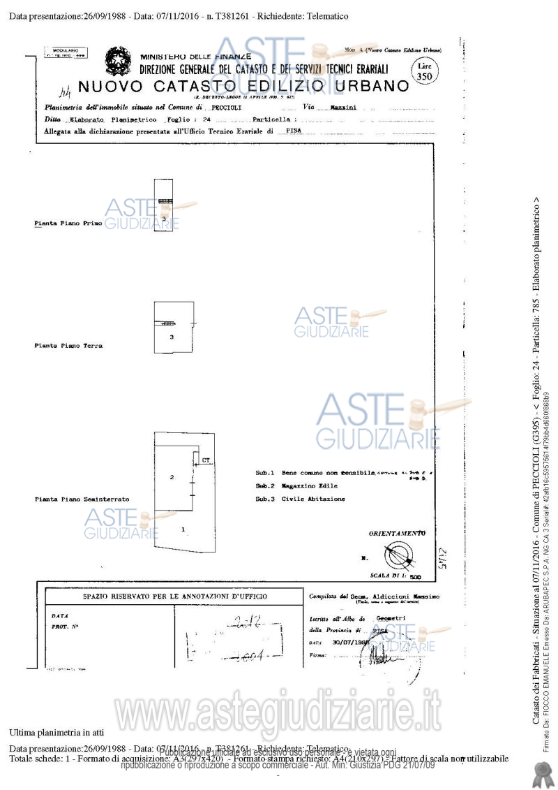 Planimetria del bene