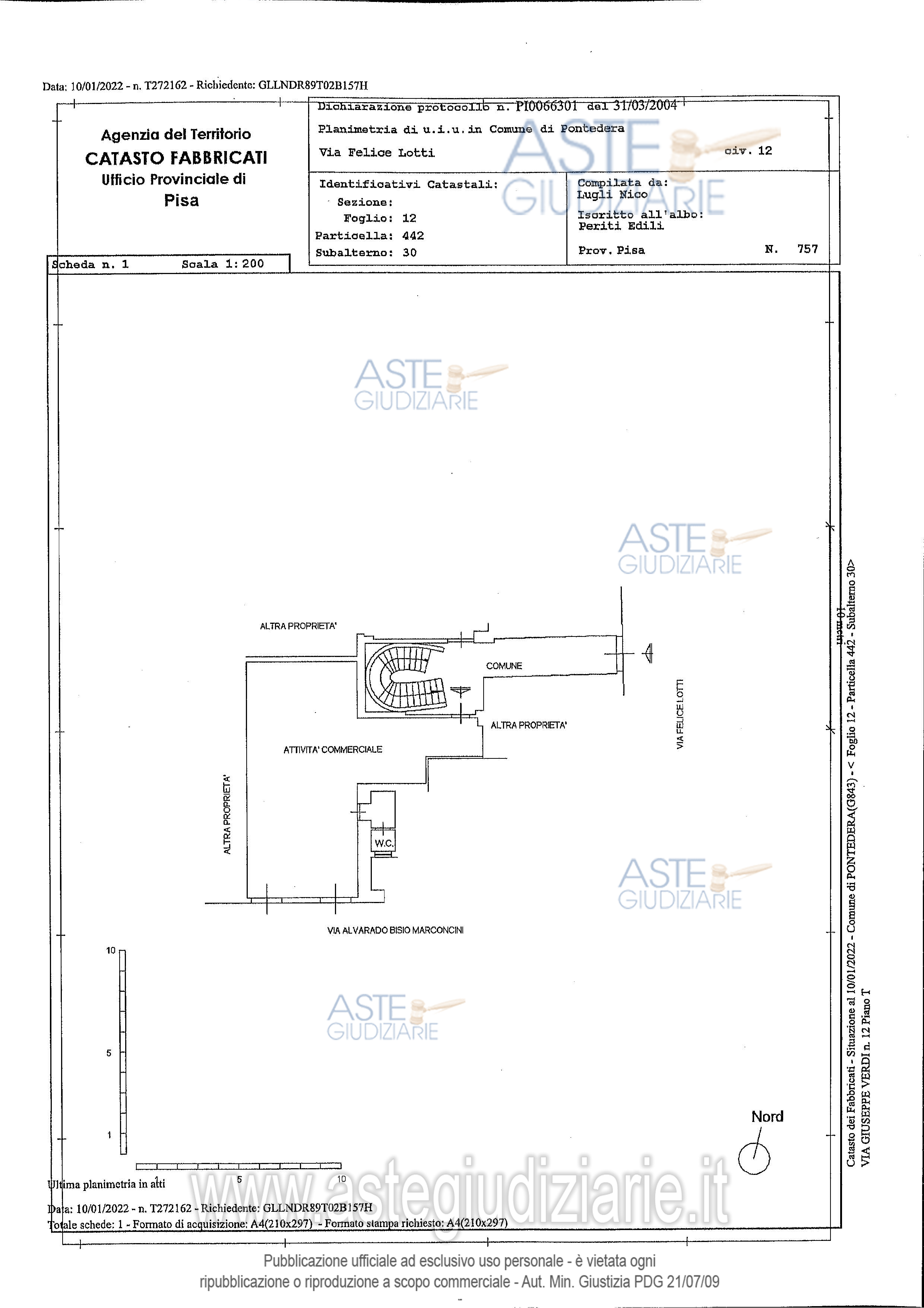 Planimetria del bene