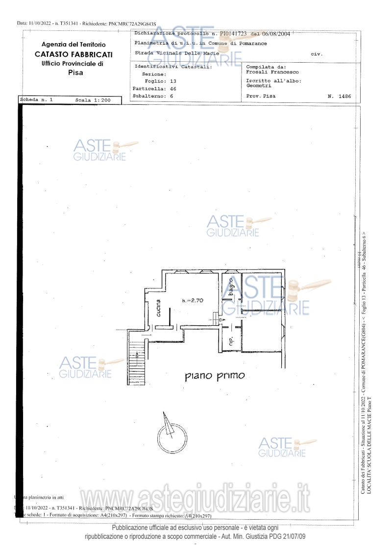 Planimetria del bene