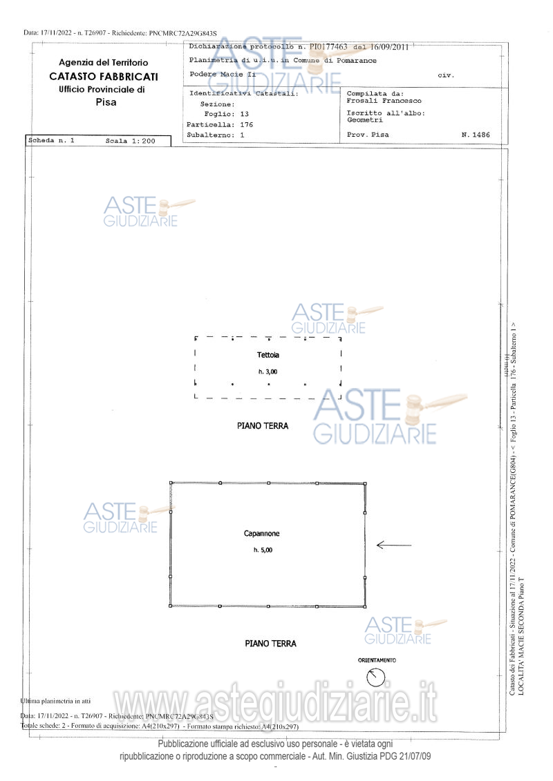 Planimetria del bene