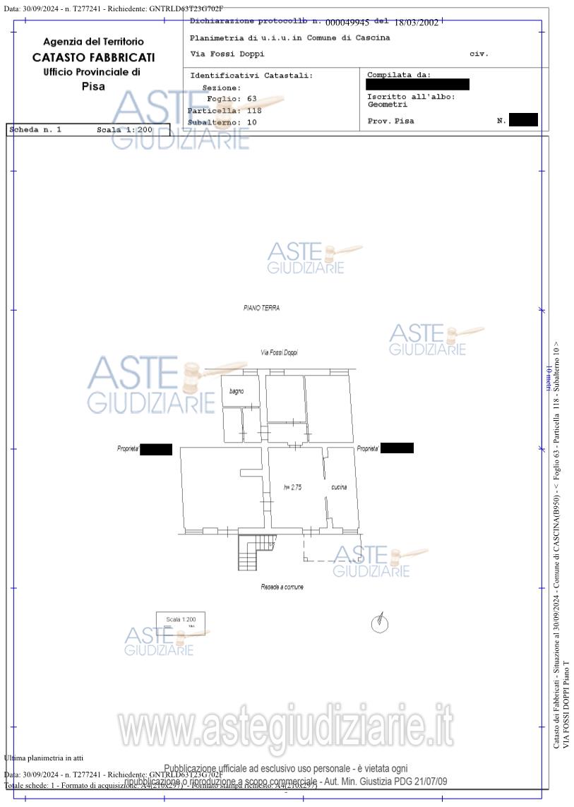 Planimetria del bene