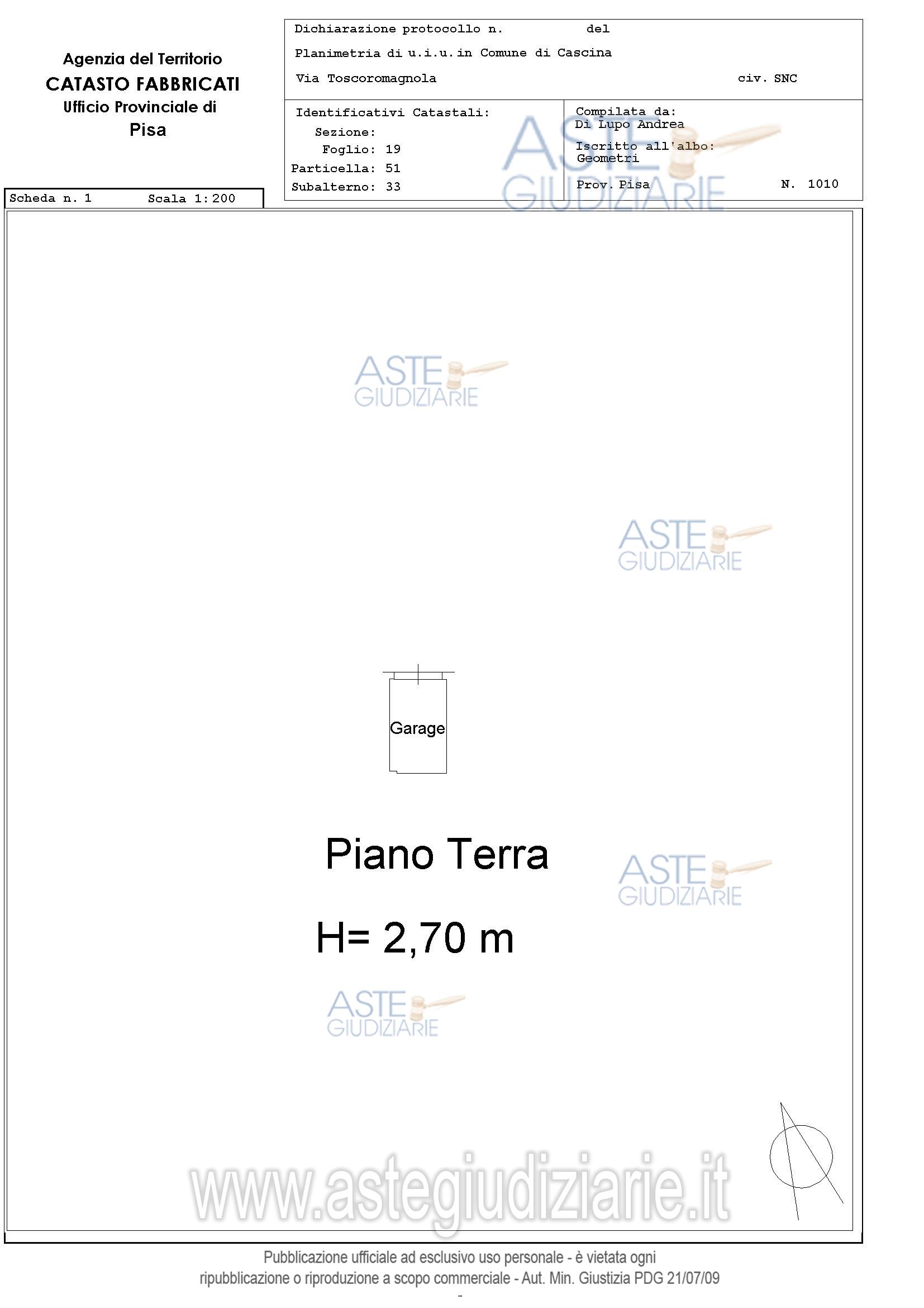 Planimetria del bene