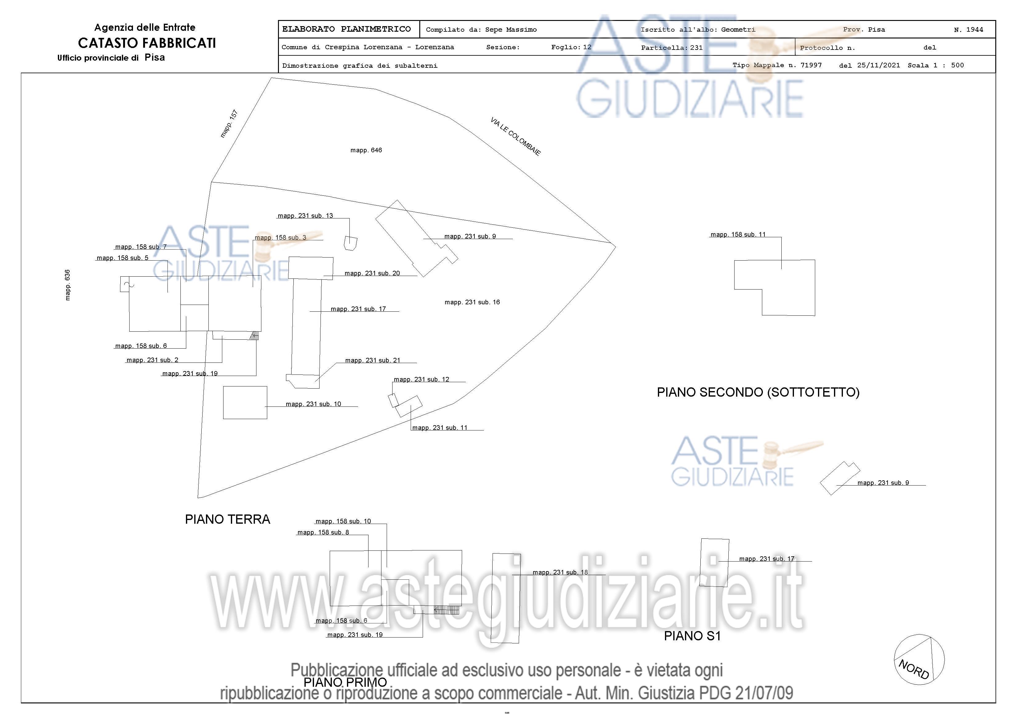 Planimetria del bene