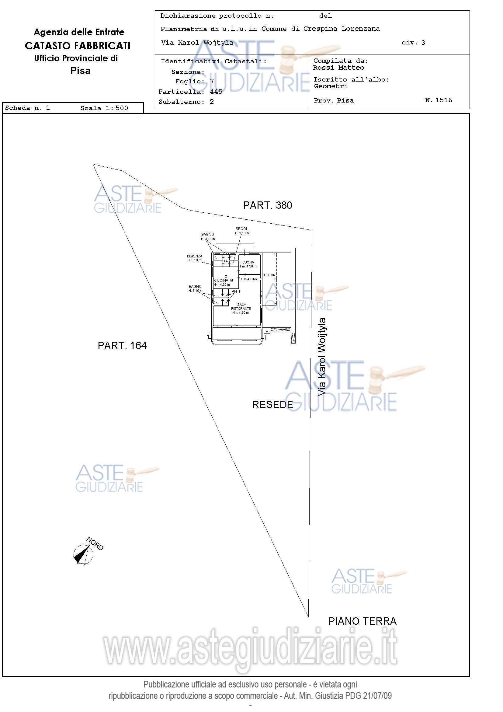 Planimetria del bene