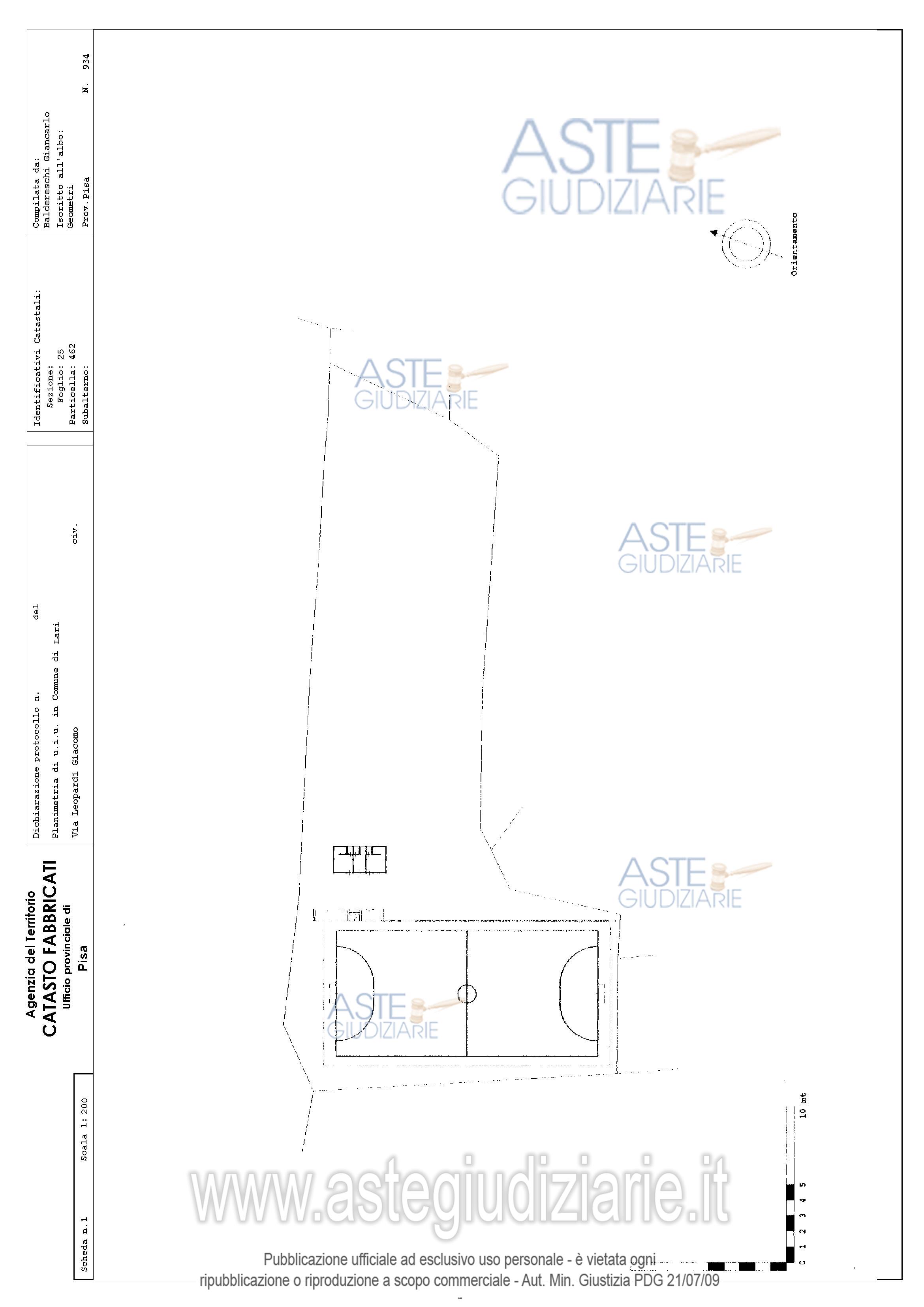 Planimetria del bene