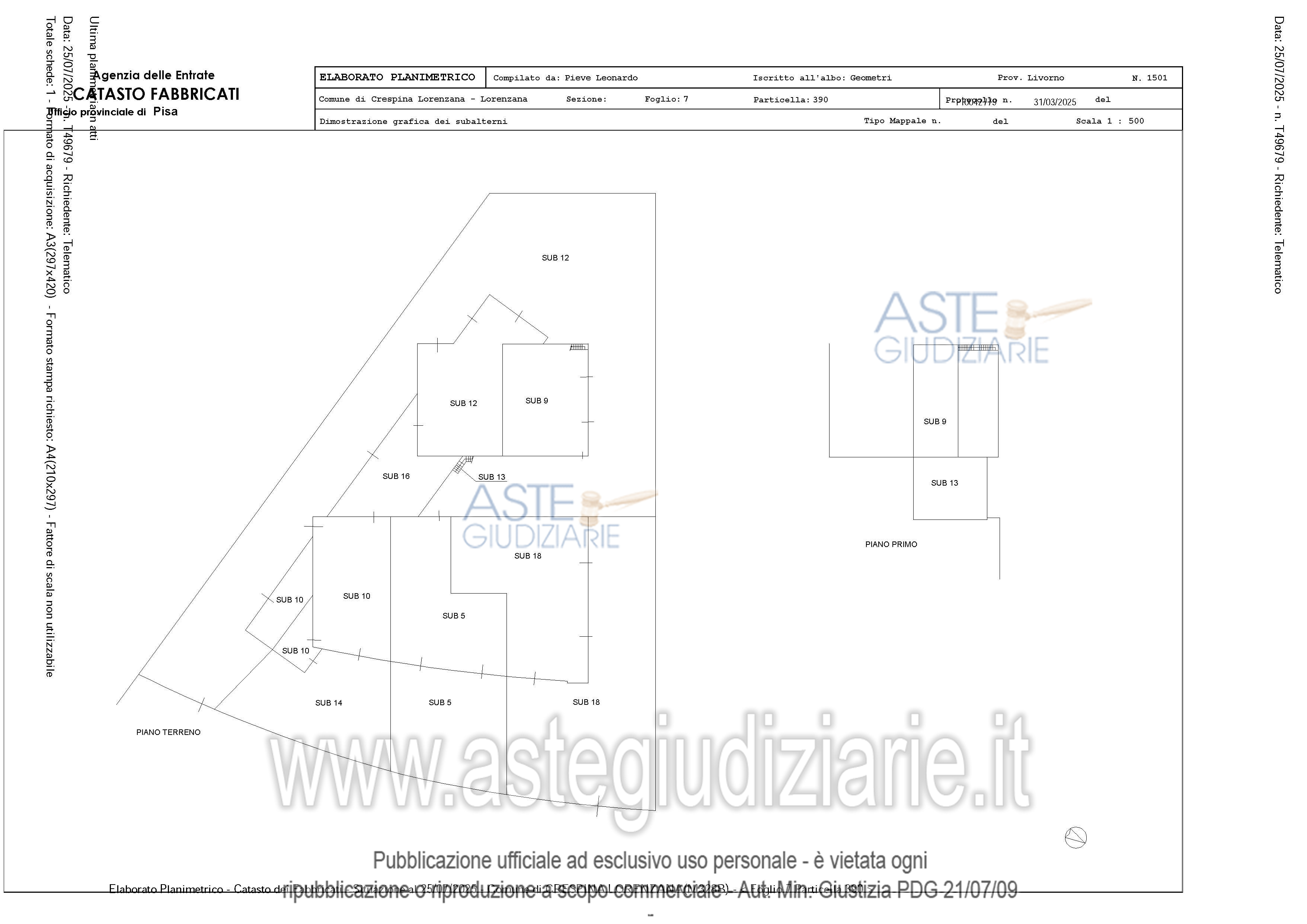 Planimetria del bene