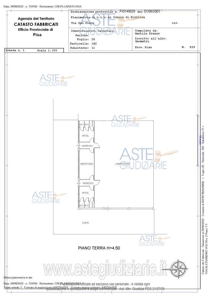 Planimetria del bene