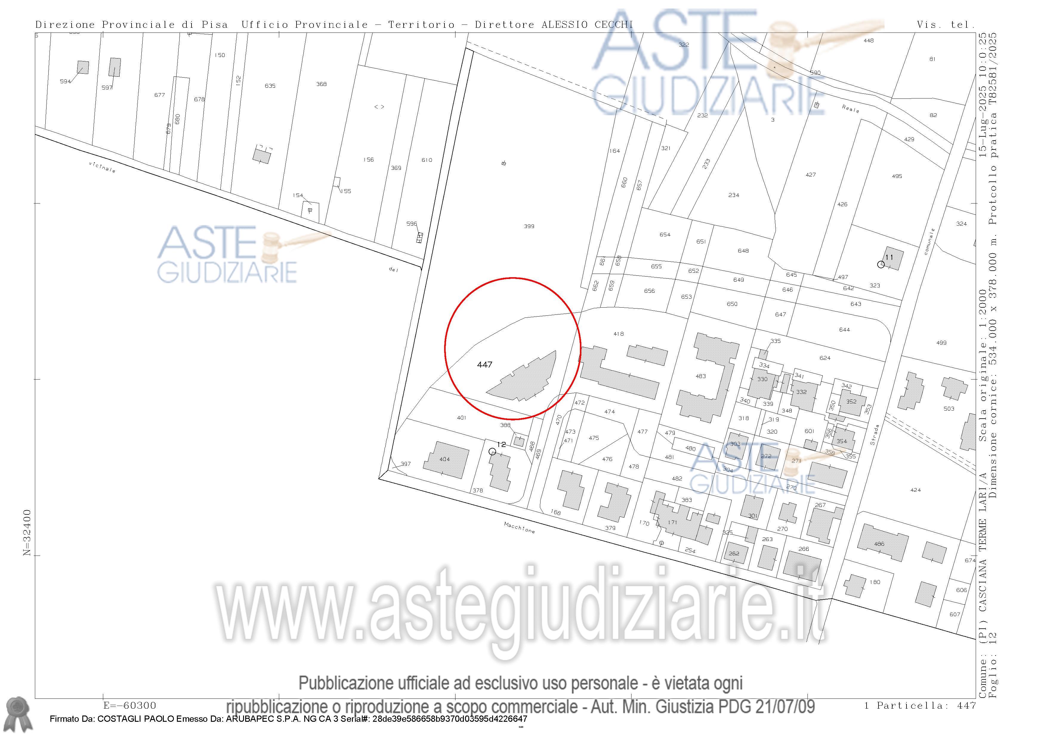 Planimetria del bene