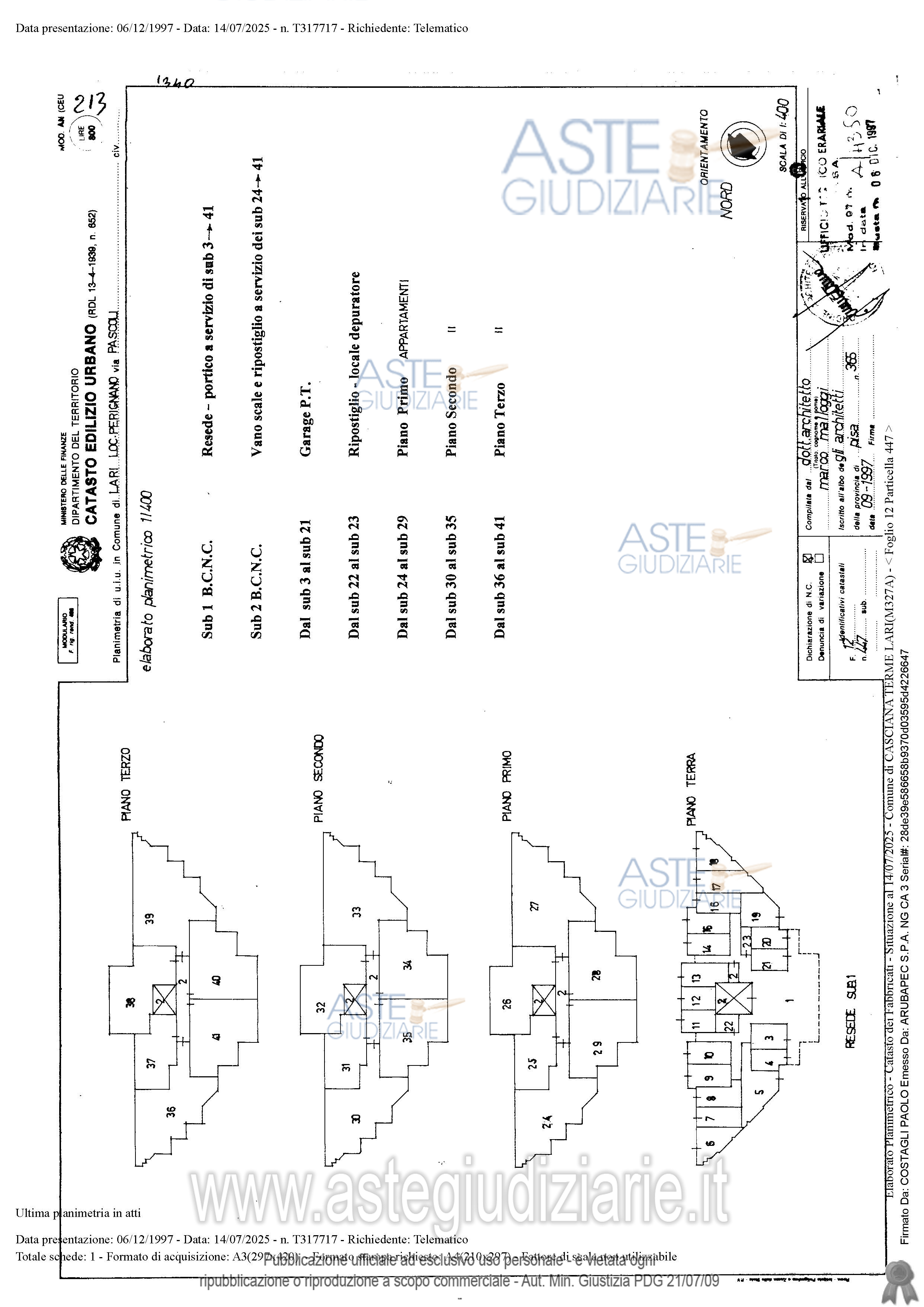 Planimetria del bene