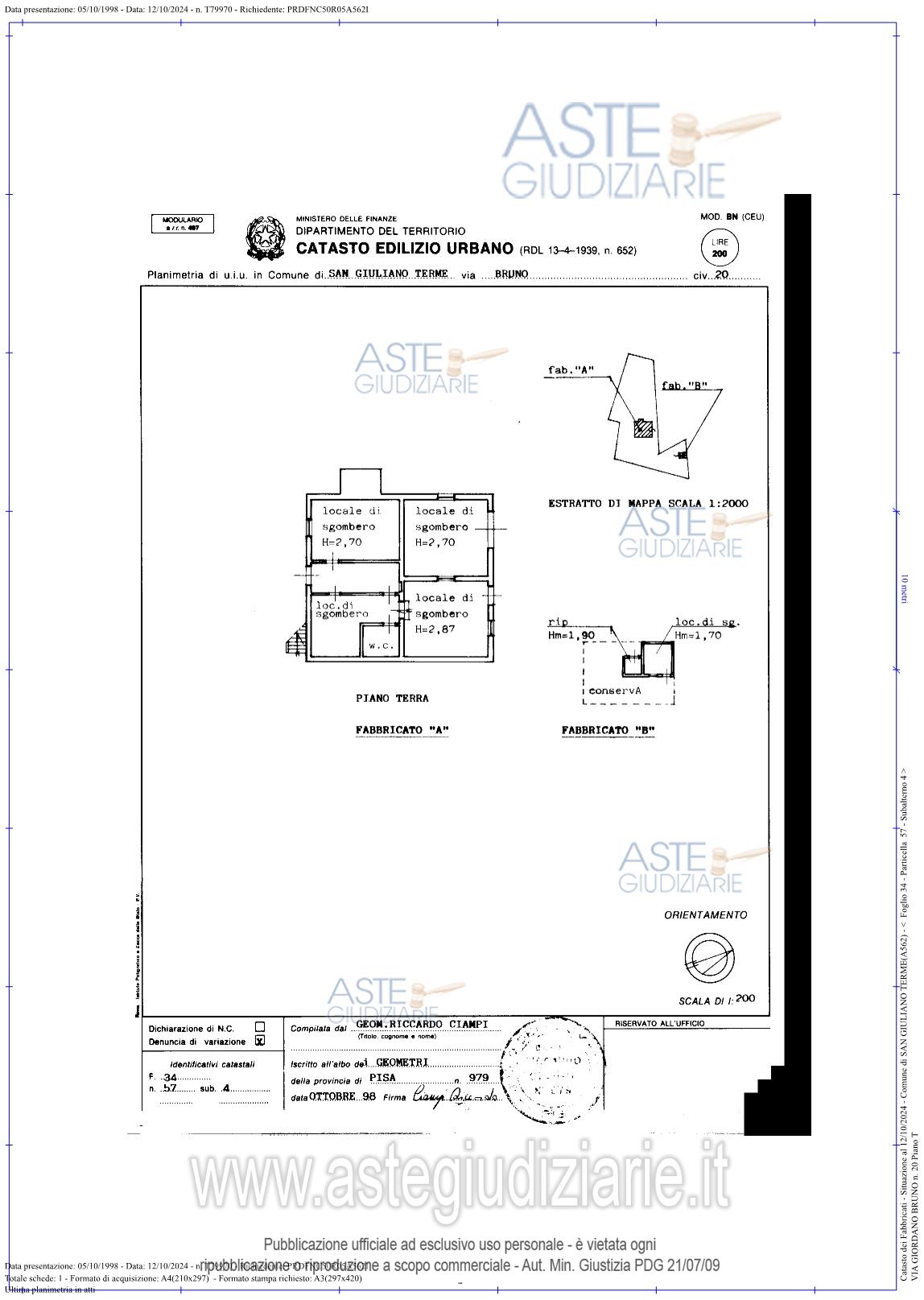 Planimetria del bene