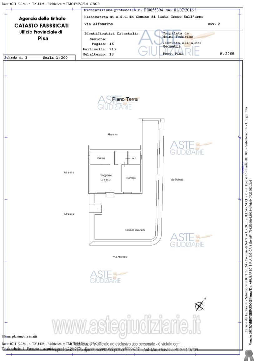 Planimetria del bene