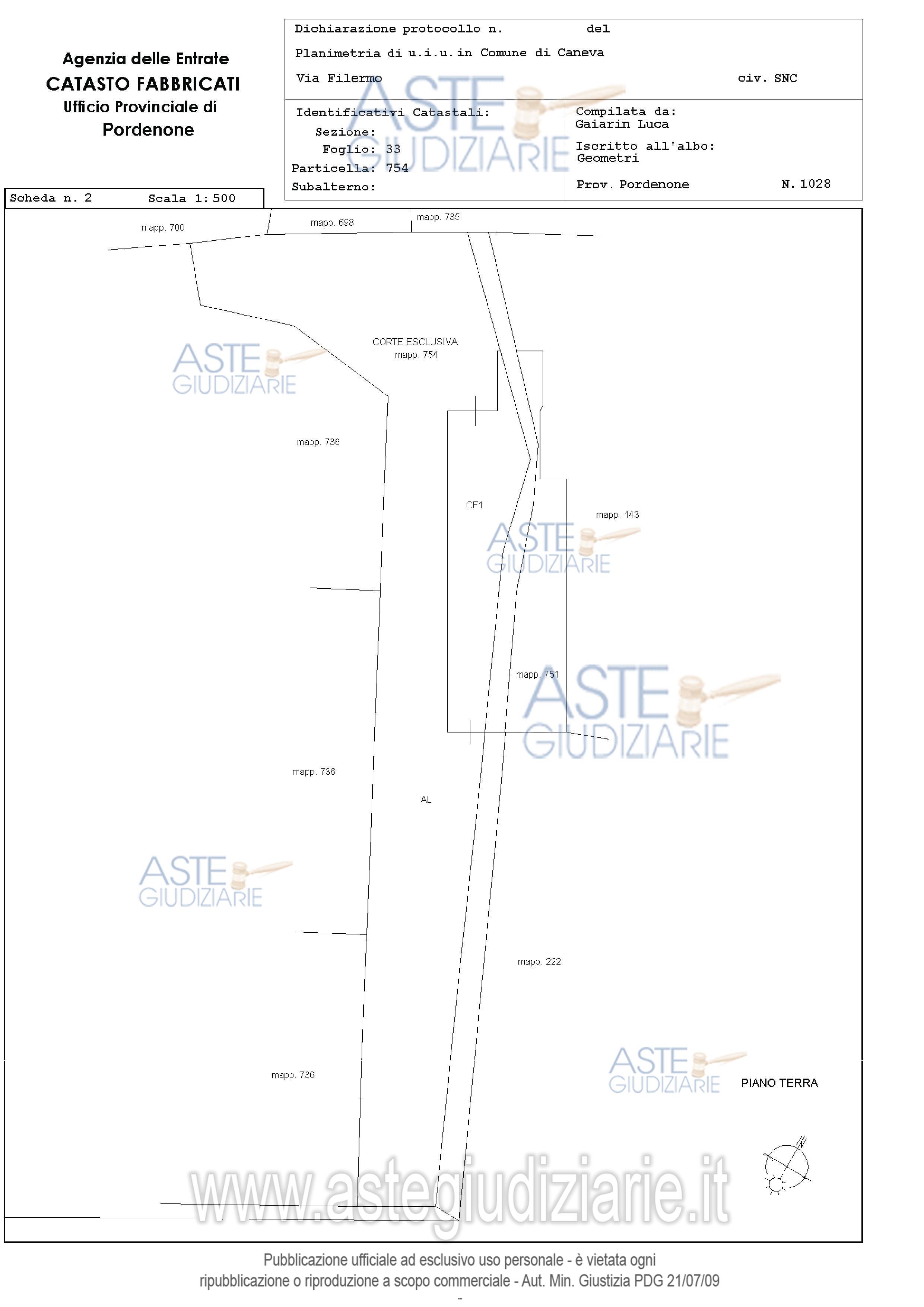 Planimetria del bene