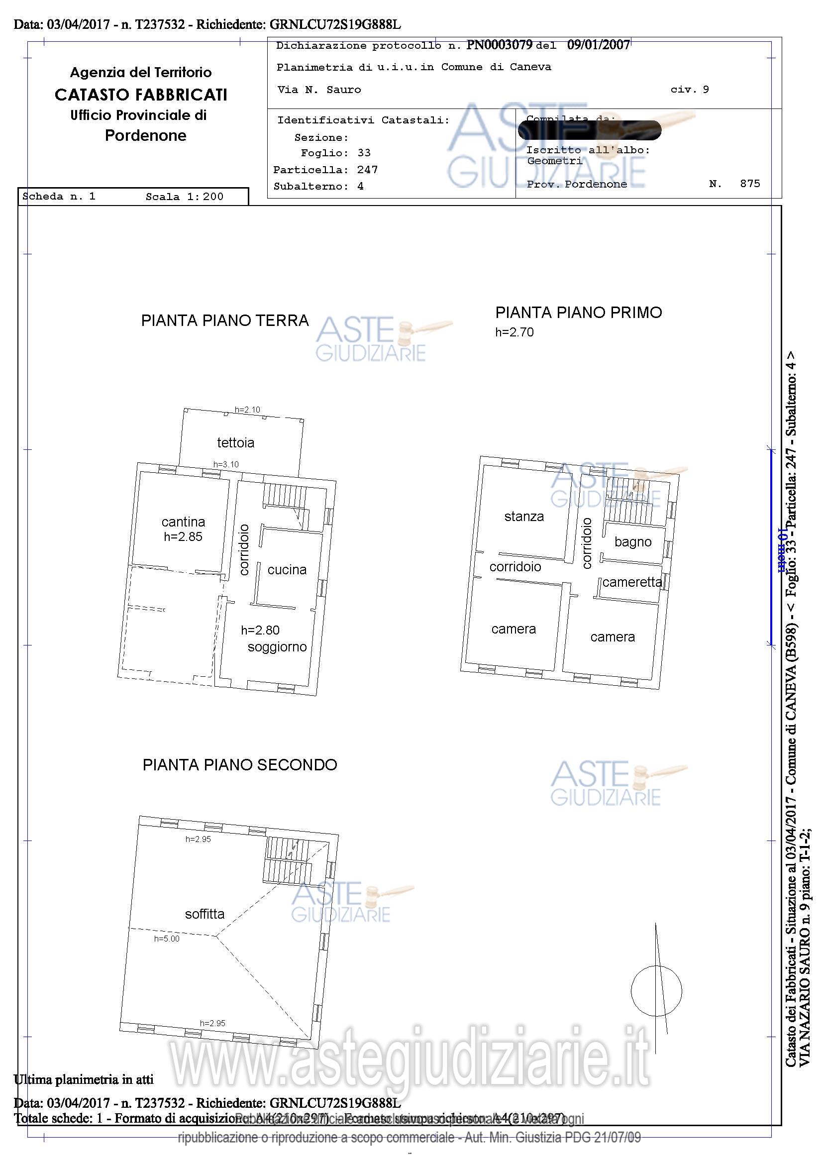 Planimetria del bene
