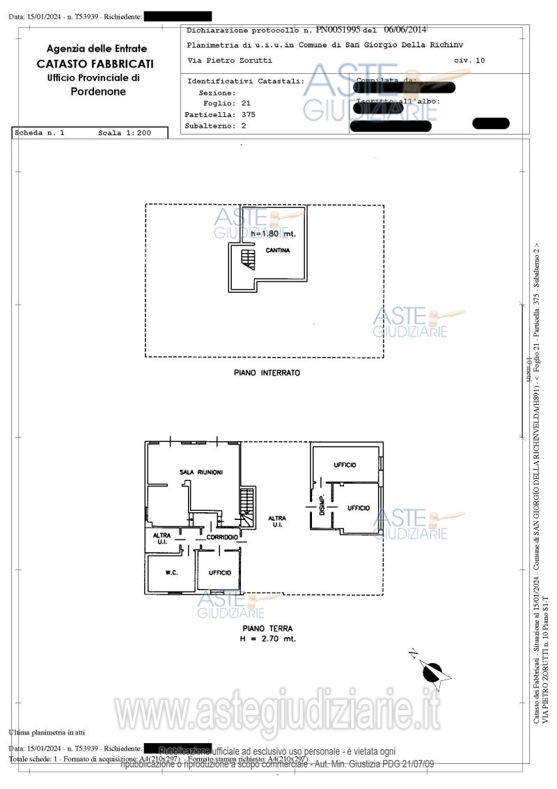 Planimetria del bene