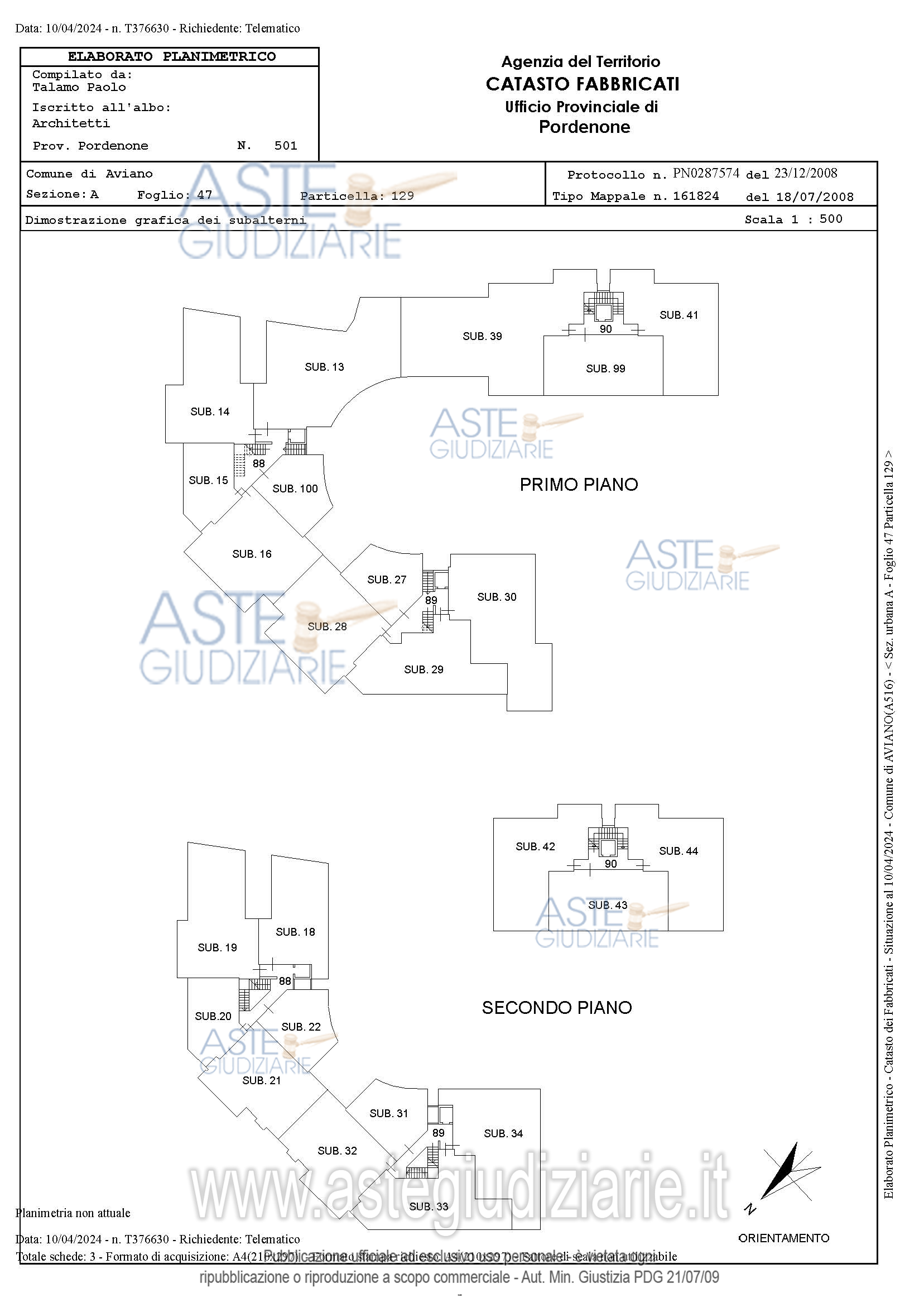 Planimetria del bene