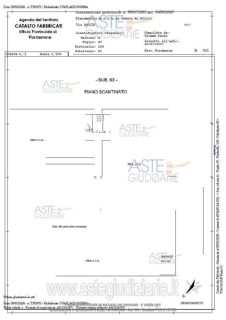 Planimetria del bene