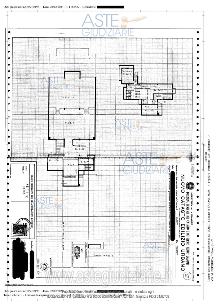 Planimetria del bene