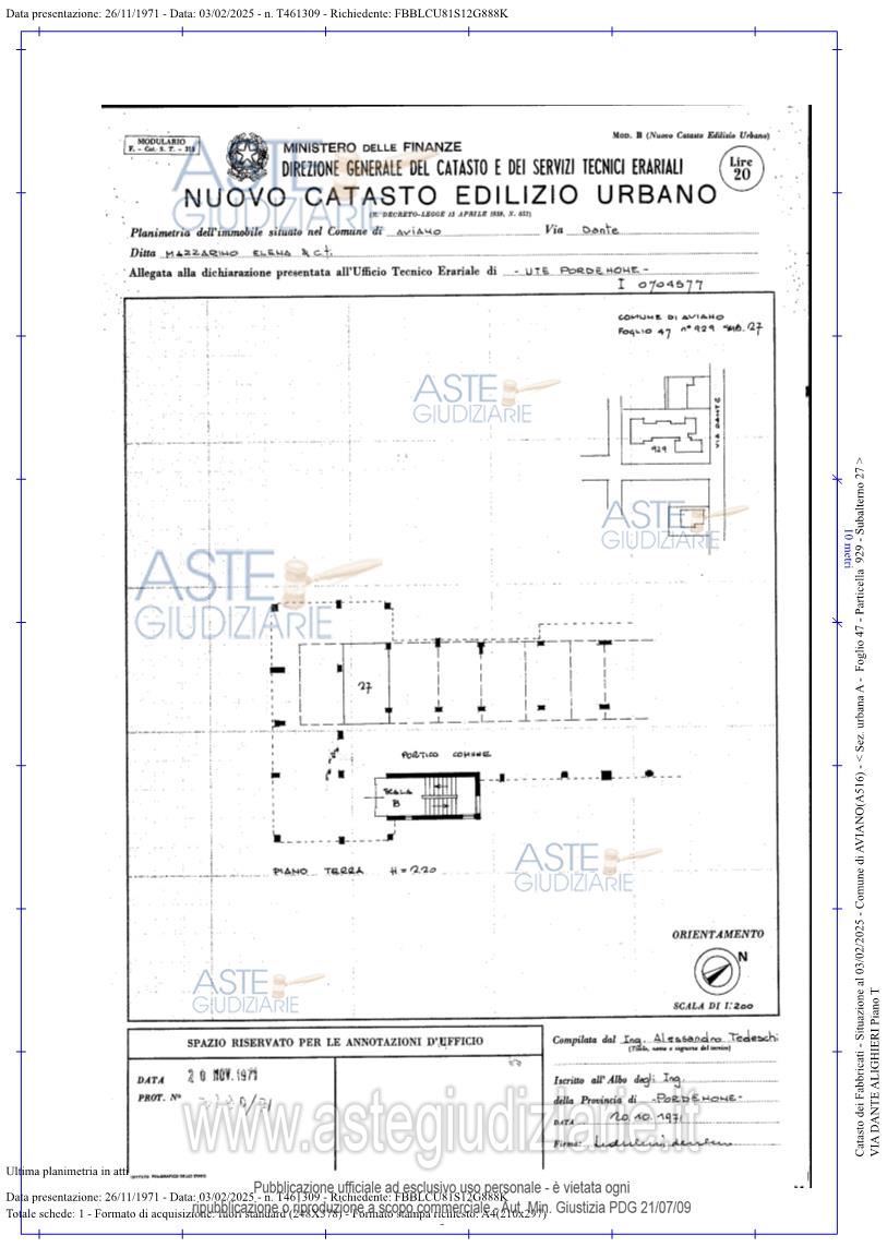 Planimetria del bene