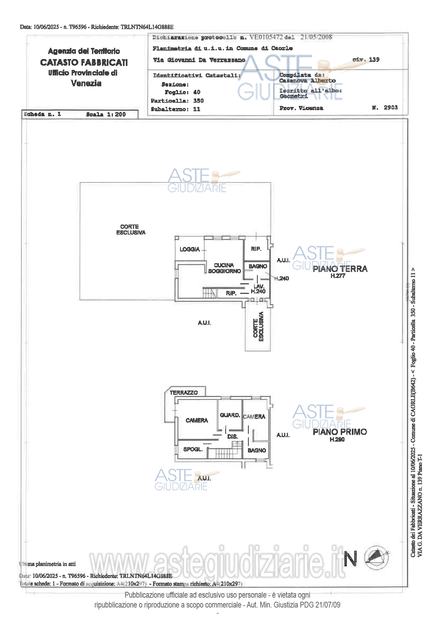 Planimetria del bene