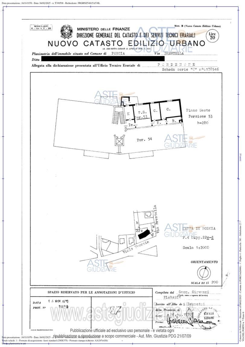 Planimetria del bene