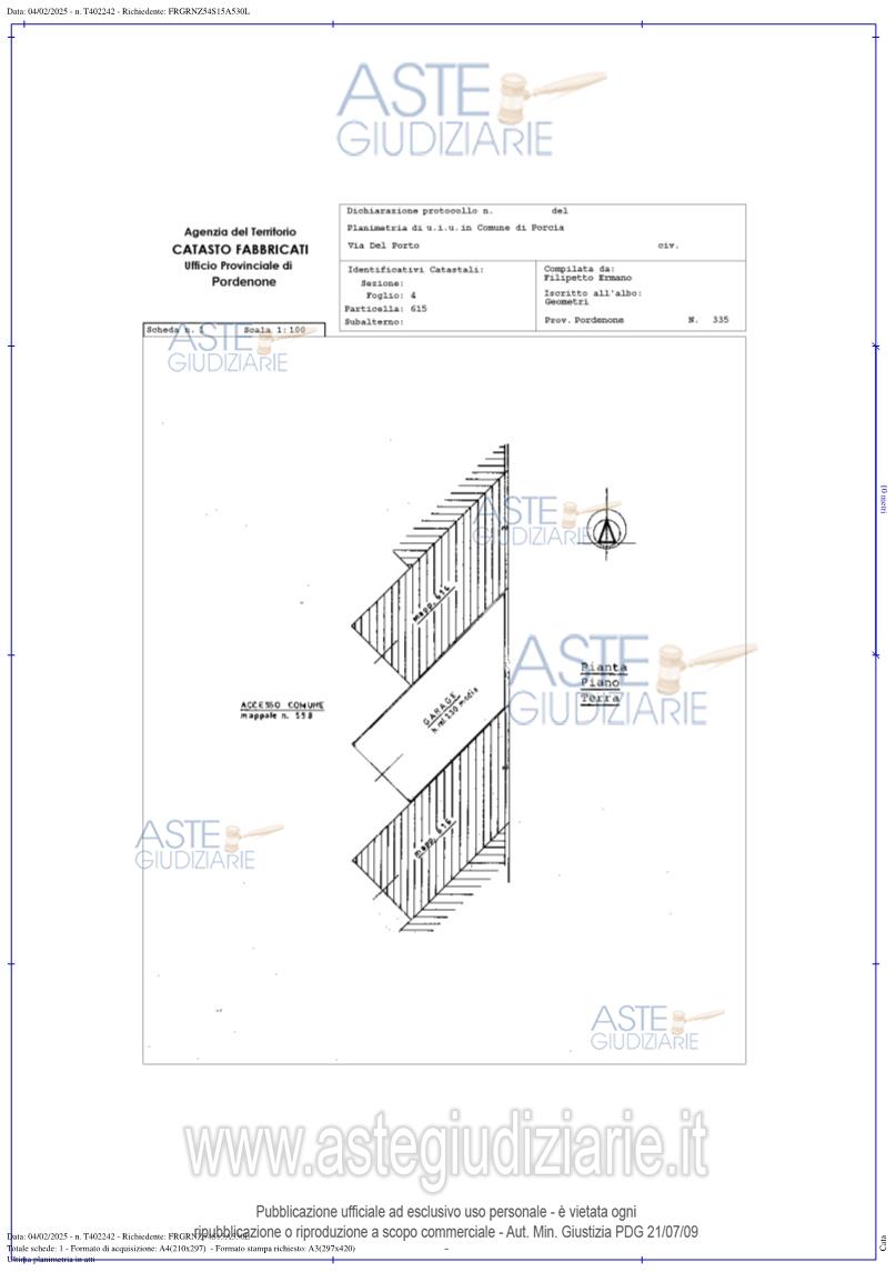 Planimetria del bene