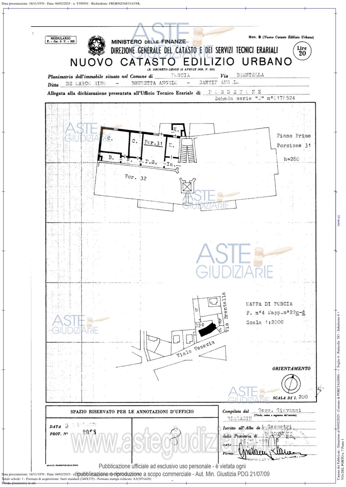 Planimetria del bene