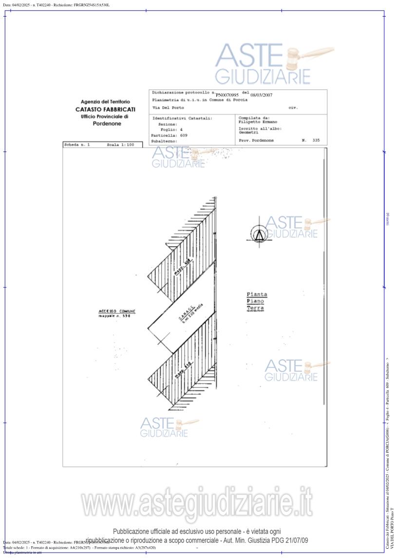 Planimetria del bene