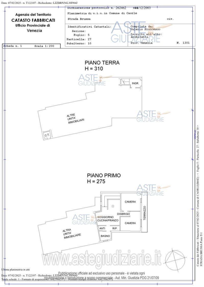 Planimetria del bene