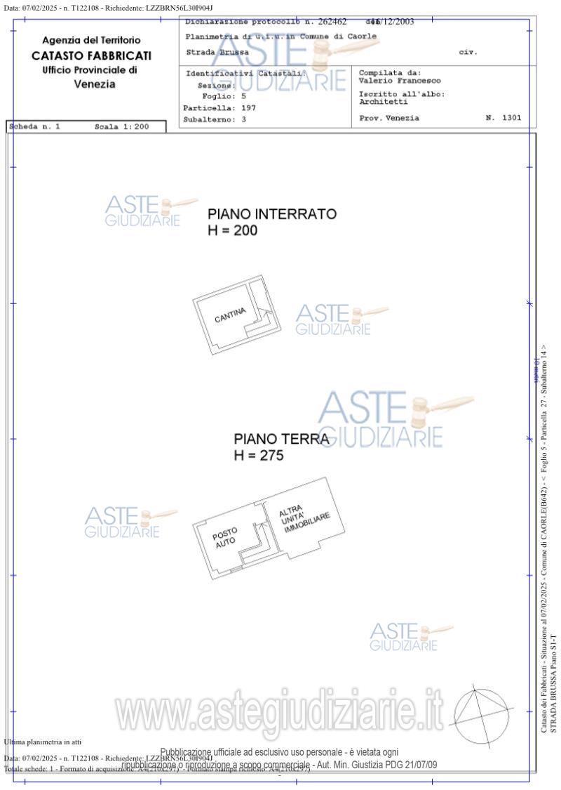 Planimetria del bene