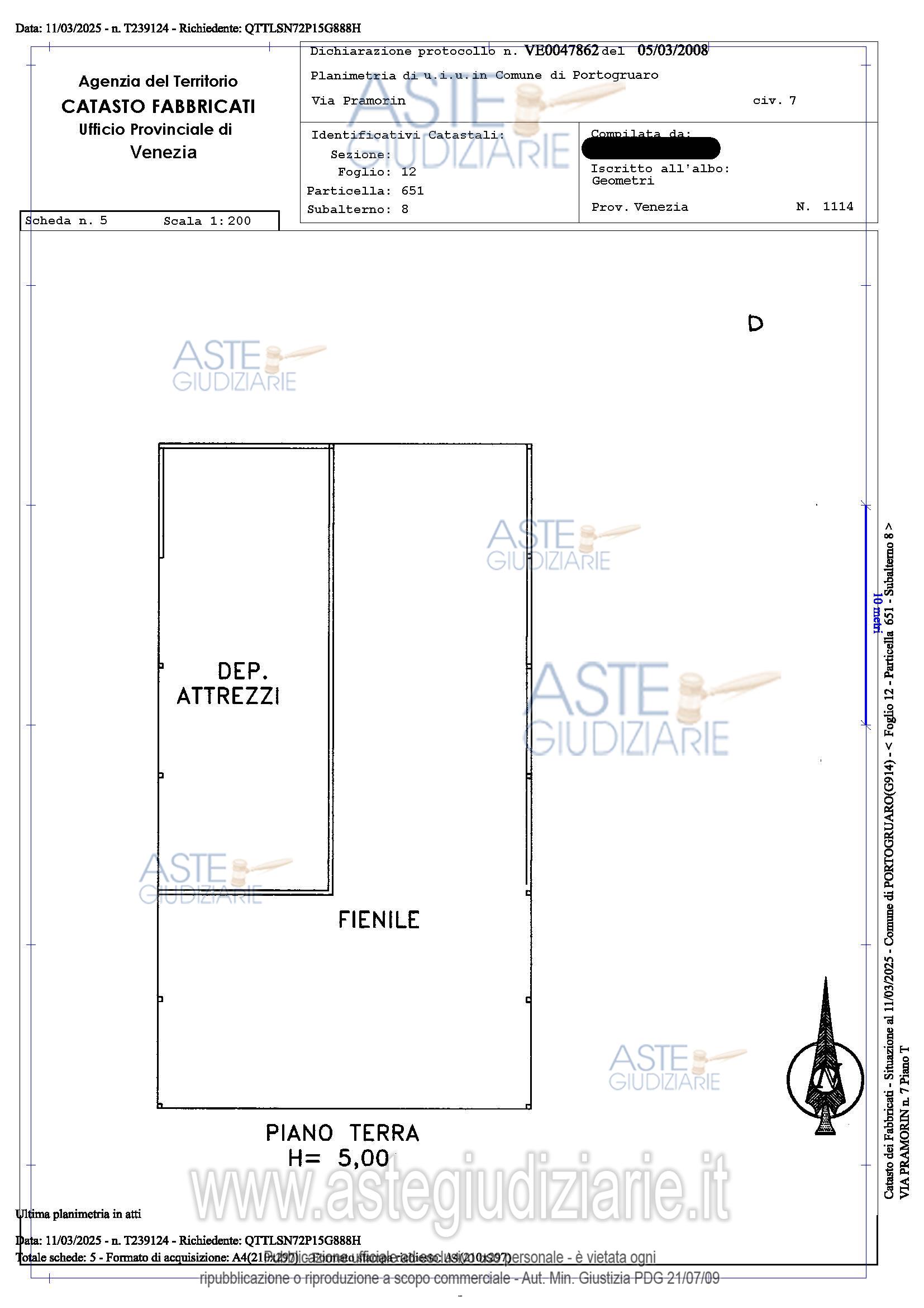 Planimetria del bene