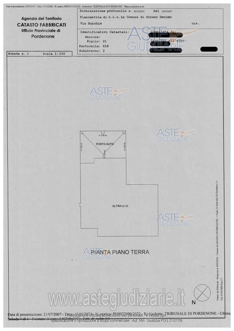Planimetria del bene