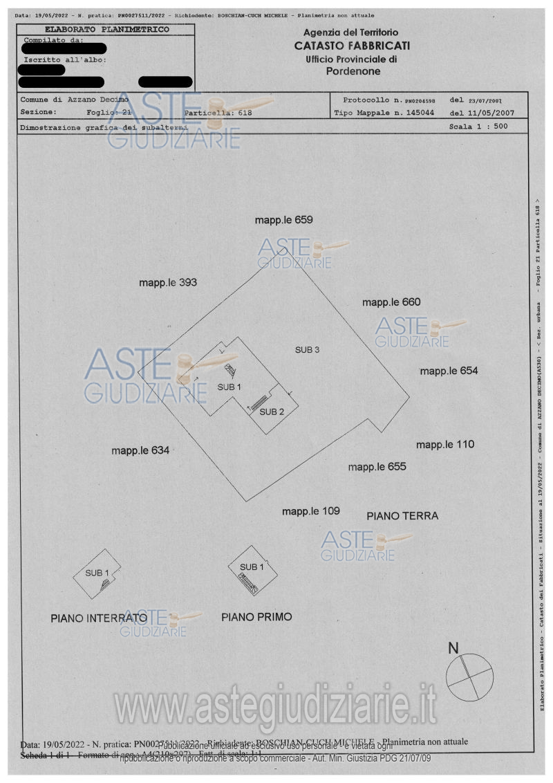 Planimetria del bene