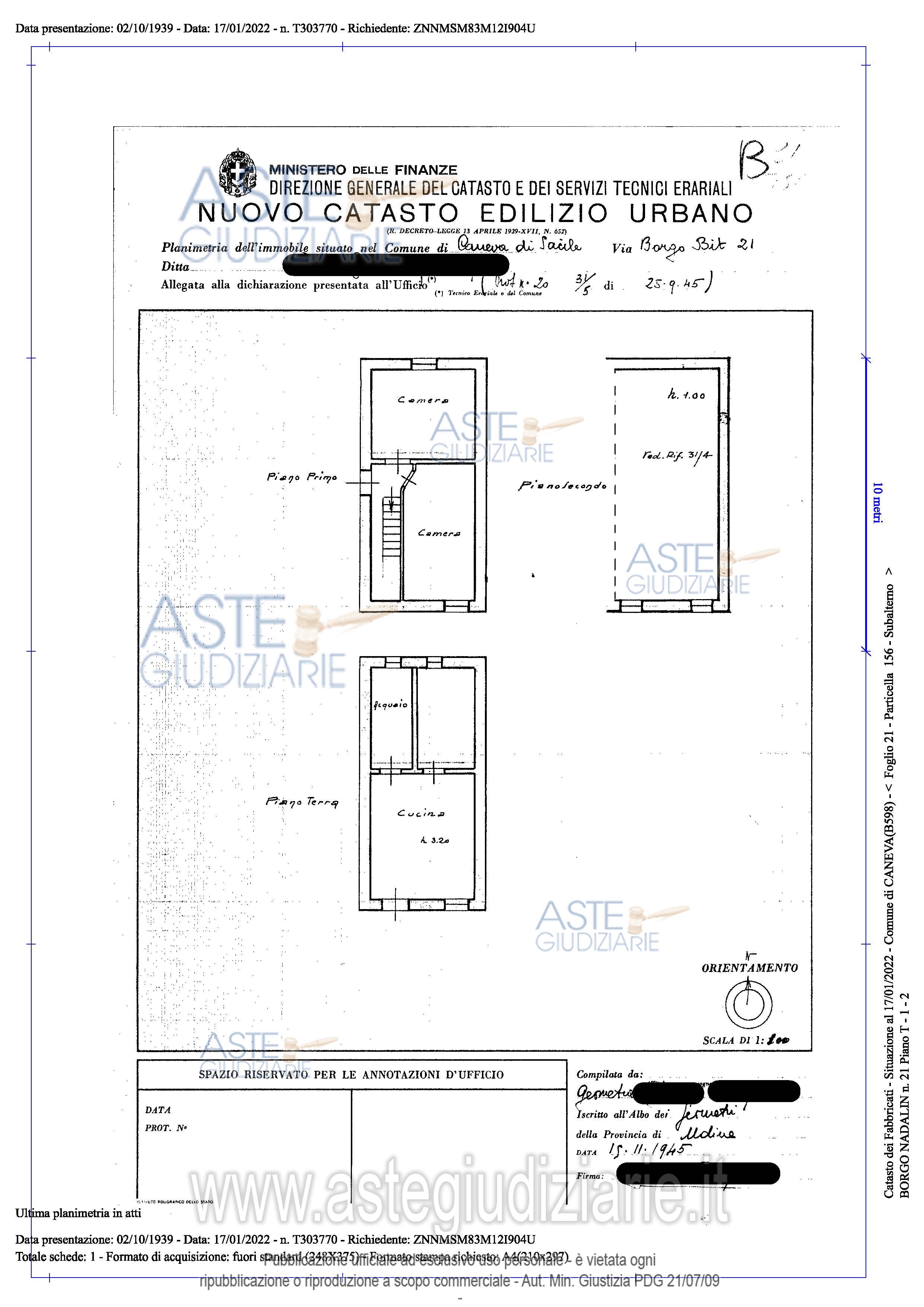 Planimetria del bene