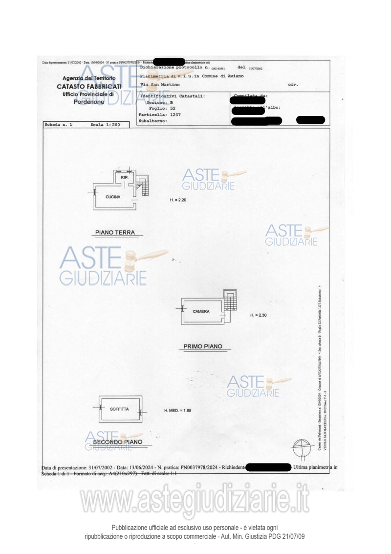 Planimetria del bene