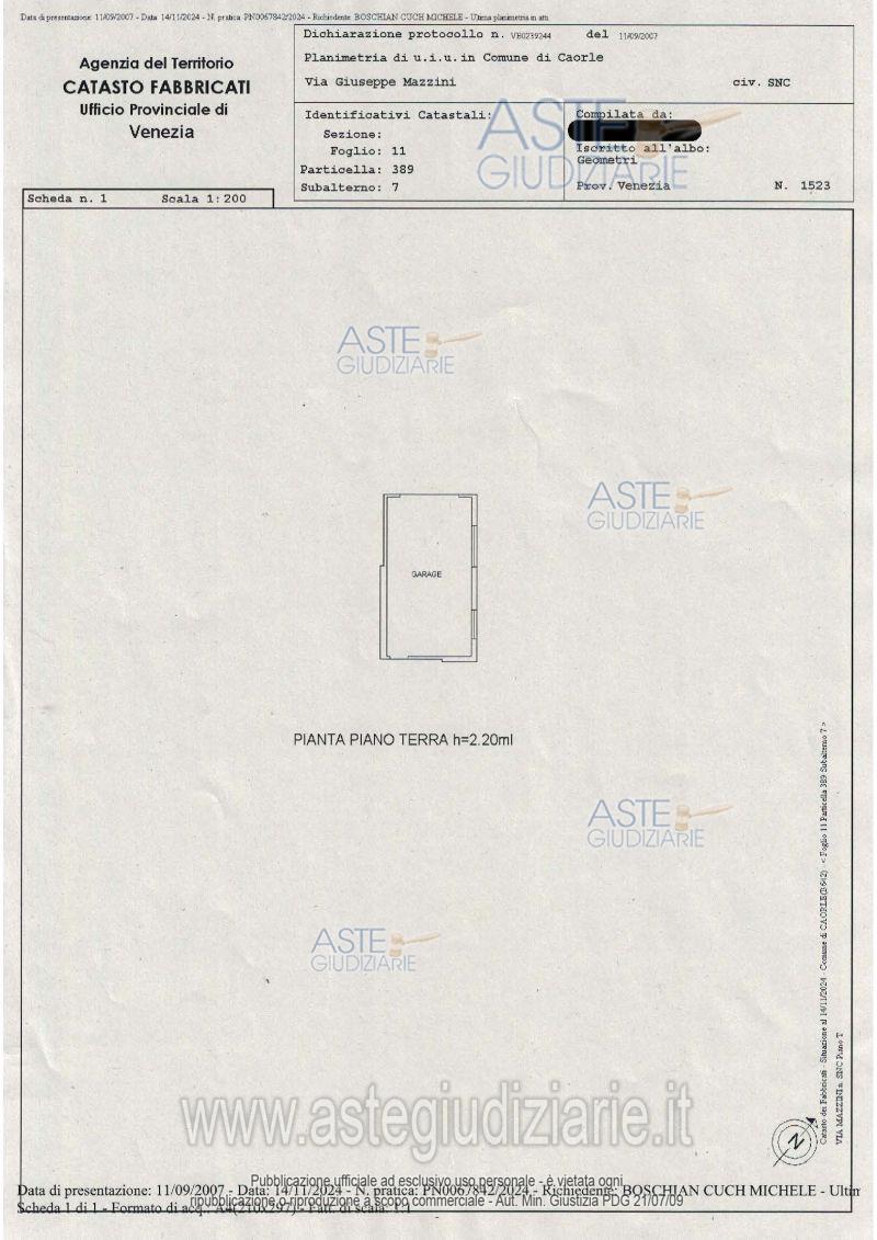 Planimetria del bene