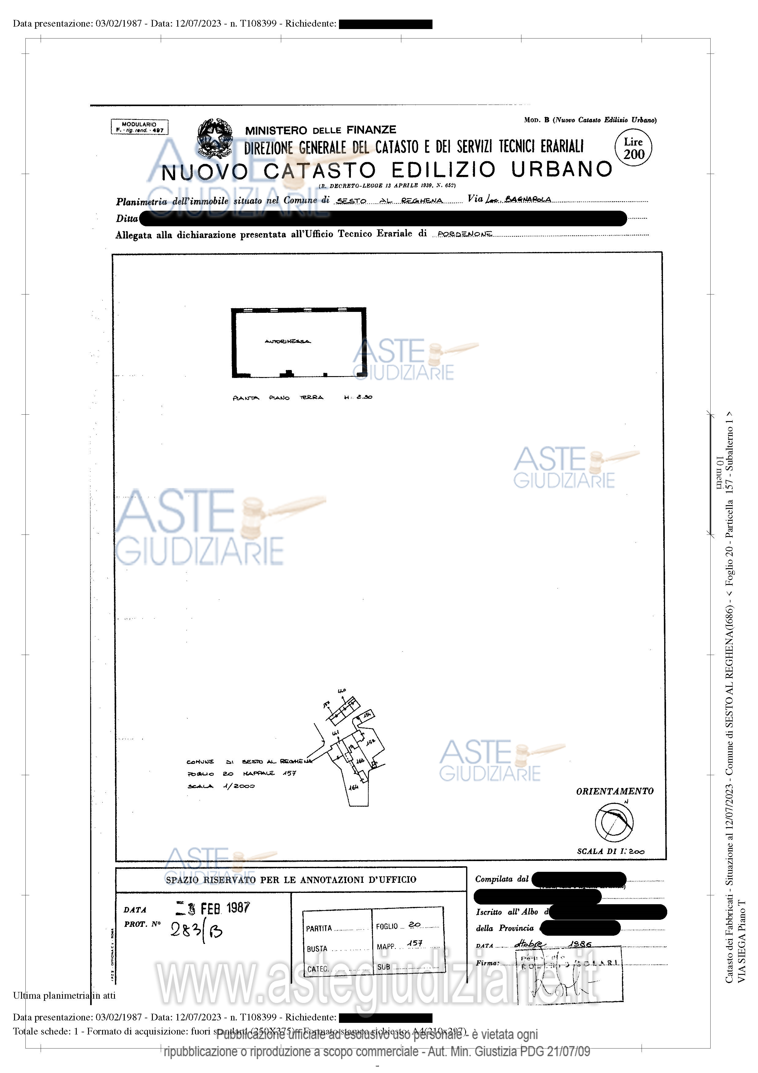 Planimetria del bene