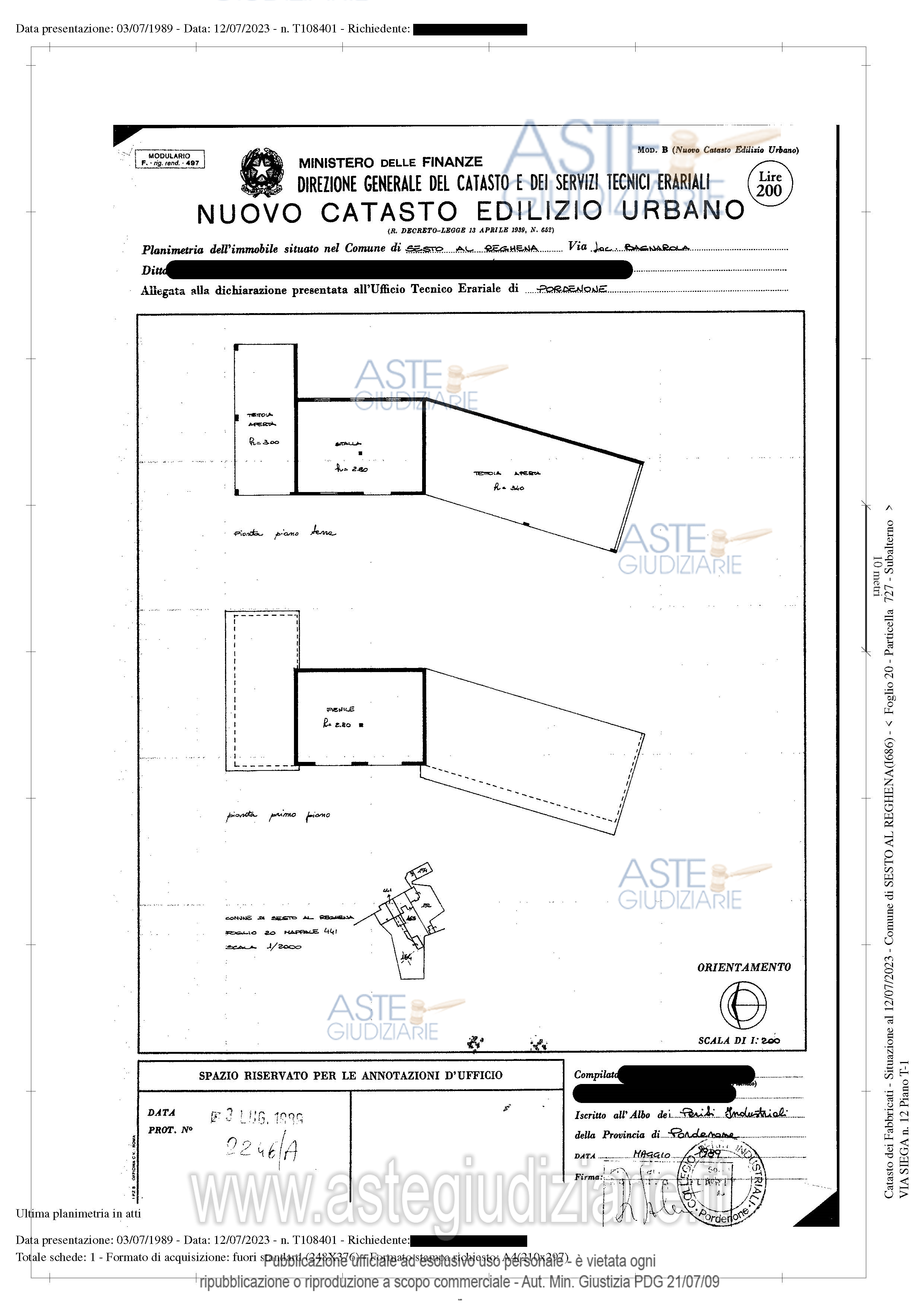 Planimetria del bene