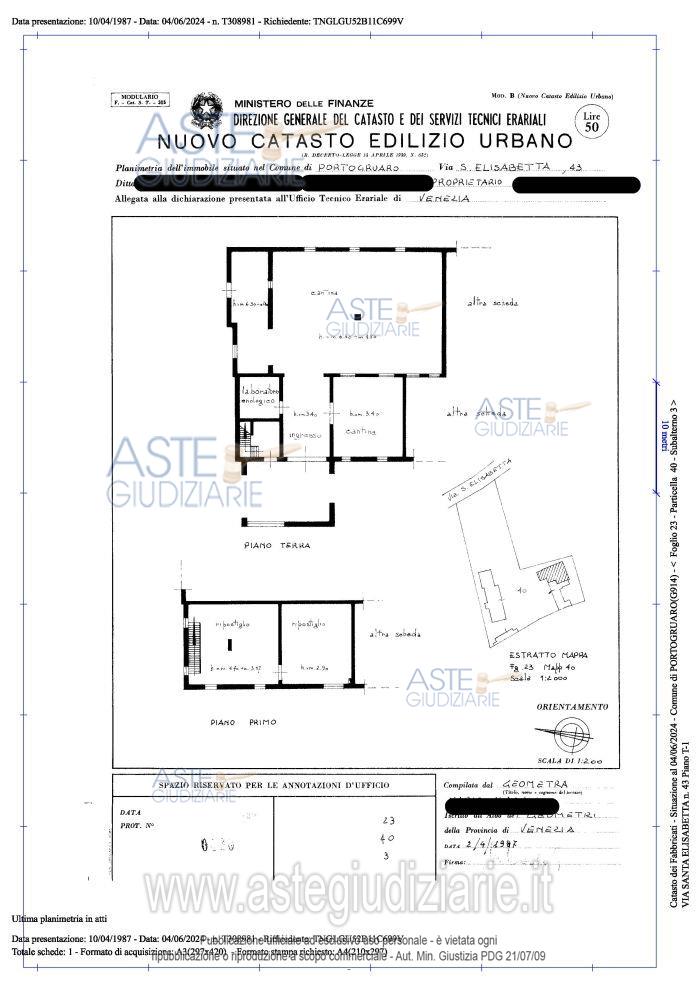 Planimetria del bene