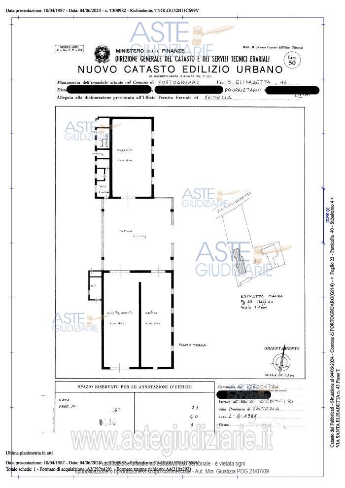 Planimetria del bene